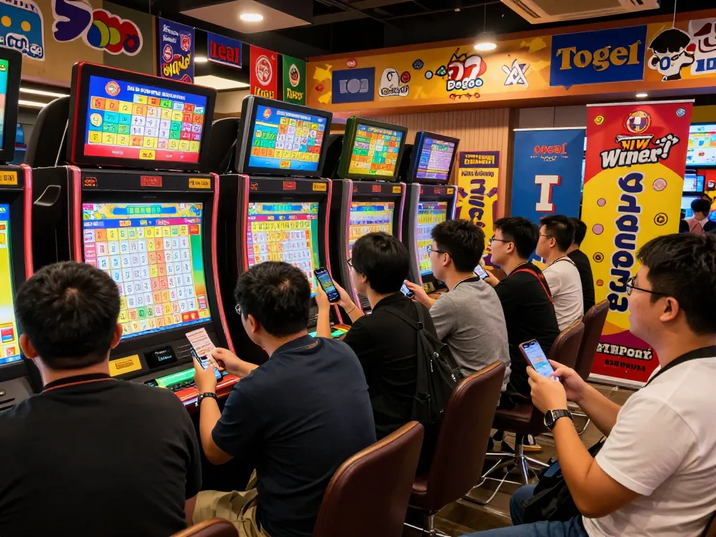 Pemain Togel Hongkong dengan antusias menonton hasil undian di lounge permainan modern.