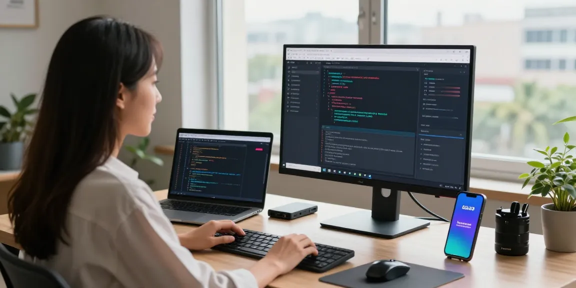 PC optimizer software dashboard on a stylish home office setup, highlighting productivity tools and cybersecurity features.