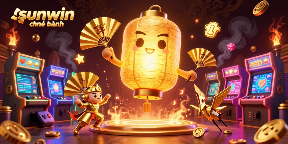 Play engaging games with sunwin chính hãng at a vibrant casino atmosphere featuring golden lantern spirit.