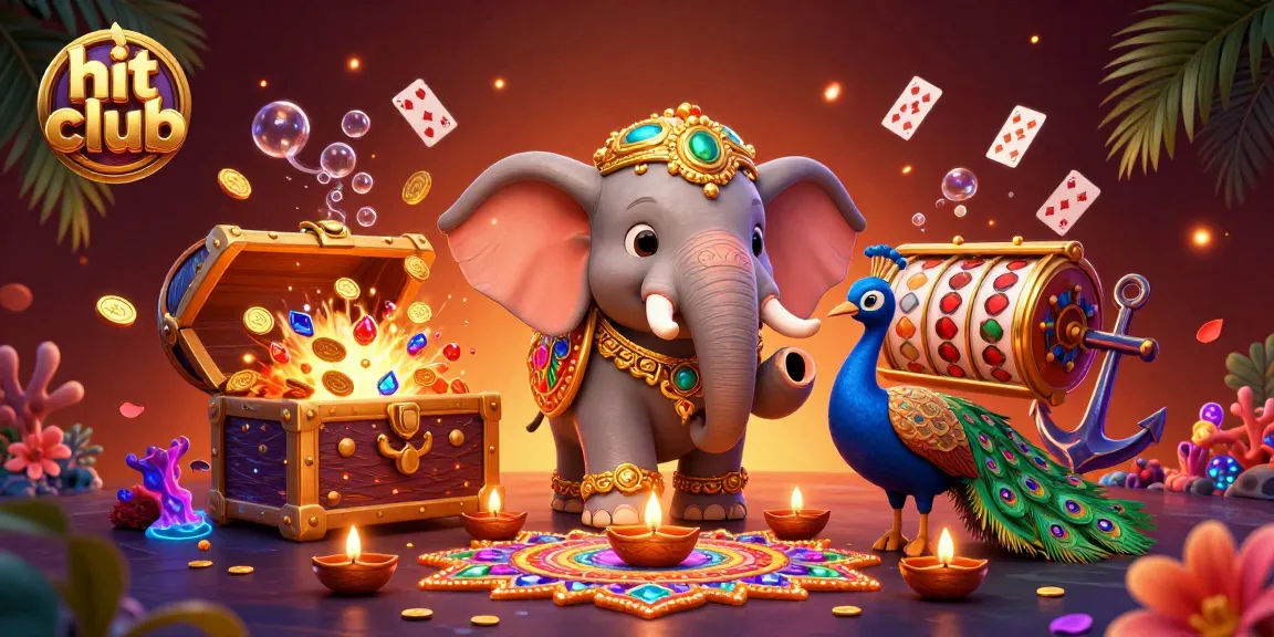 Experience the excitement of hit club gaming with lavish decorations, vibrant characters, and lively casino elements.