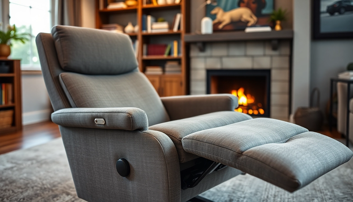 Relax in a recliner with independent back and footrest, showcasing its luxurious design in a cozy living room.