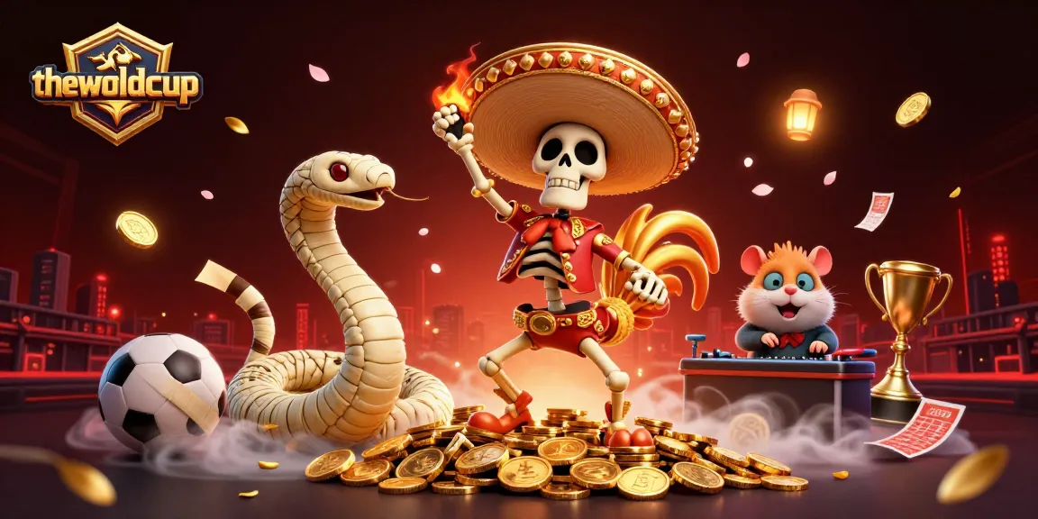 Theworldcup sports betting scene with vibrant characters celebrating victory with a trophy, sports balls, and dynamic betting elements.