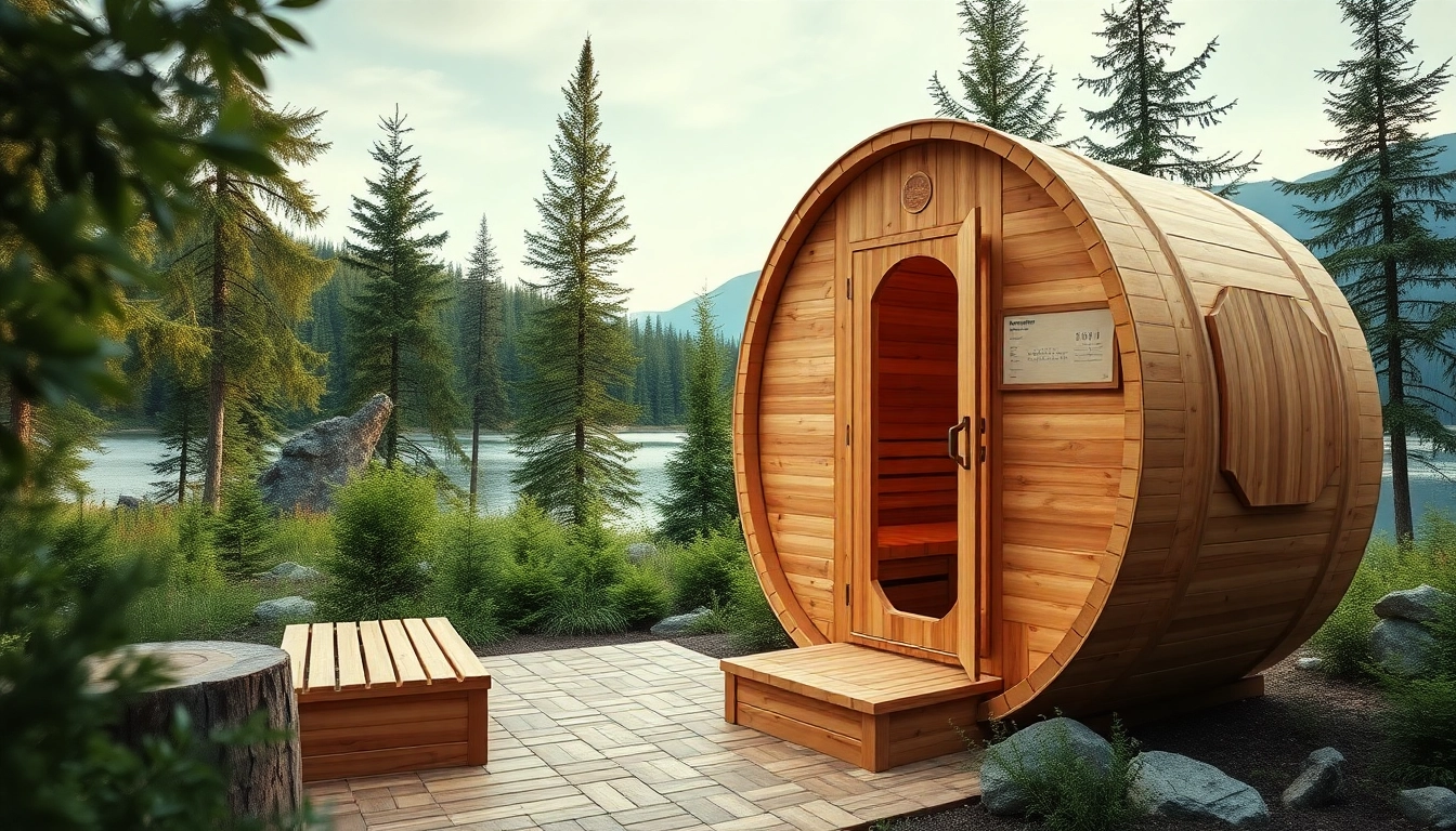 Experience a cedar barrel sauna Canada, surrounded by serene nature, promoting relaxation and wellness.